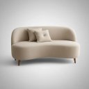 Ver imagem 1 de Sofa Curvo Organico 2 Lugares Suede - Dritex:suede Bege