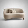 Sofa Curvo Organico 2 Lugares Suede - Dritex:suede Bege - 1