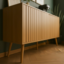 Ver imagem 7 de Aparador Buffet Trancoso Portas de Madeira Ripada Tampo Mdf para Sala de Jantar Cantinho do Café