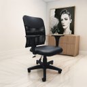 Ver imagem 1 de Cadeira de Escritório Ergonômica Apoio Lombar Preta Tela Nr17 Confortável com Rodinha