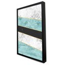Ver imagem 2 de Quadro Decorativo Caixa Geométrico Branco e Azul Tacolado Moldura Caixa Alta 4,5cm Madeira com Vidro