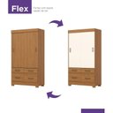 Ver imagem 6 de Guarda-Roupa Flex 2 Portas de Correr 4 Gavetas Marel Cinamomo/Off White