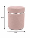 Ver imagem 3 de Puff com Cinta Superior Prata Nude Rose Veludo - Let Móveis