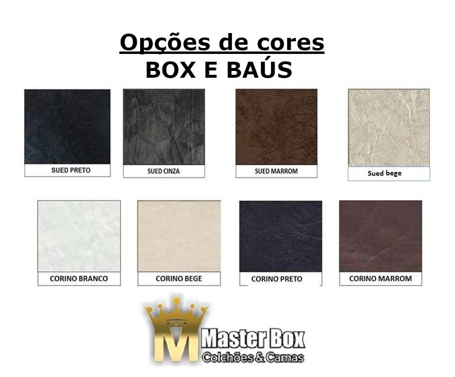 Conjunto Box Baú Solteiro Blindado Diversas Cores + Colchão Espuma D20 0,88 X 1,88 Master Box Design - 7
