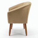 Ver imagem 6 de Cadeira Moderna para Recepção Comercial Sala de Espera Tecido Veludo Confortavel Pés de Madeira