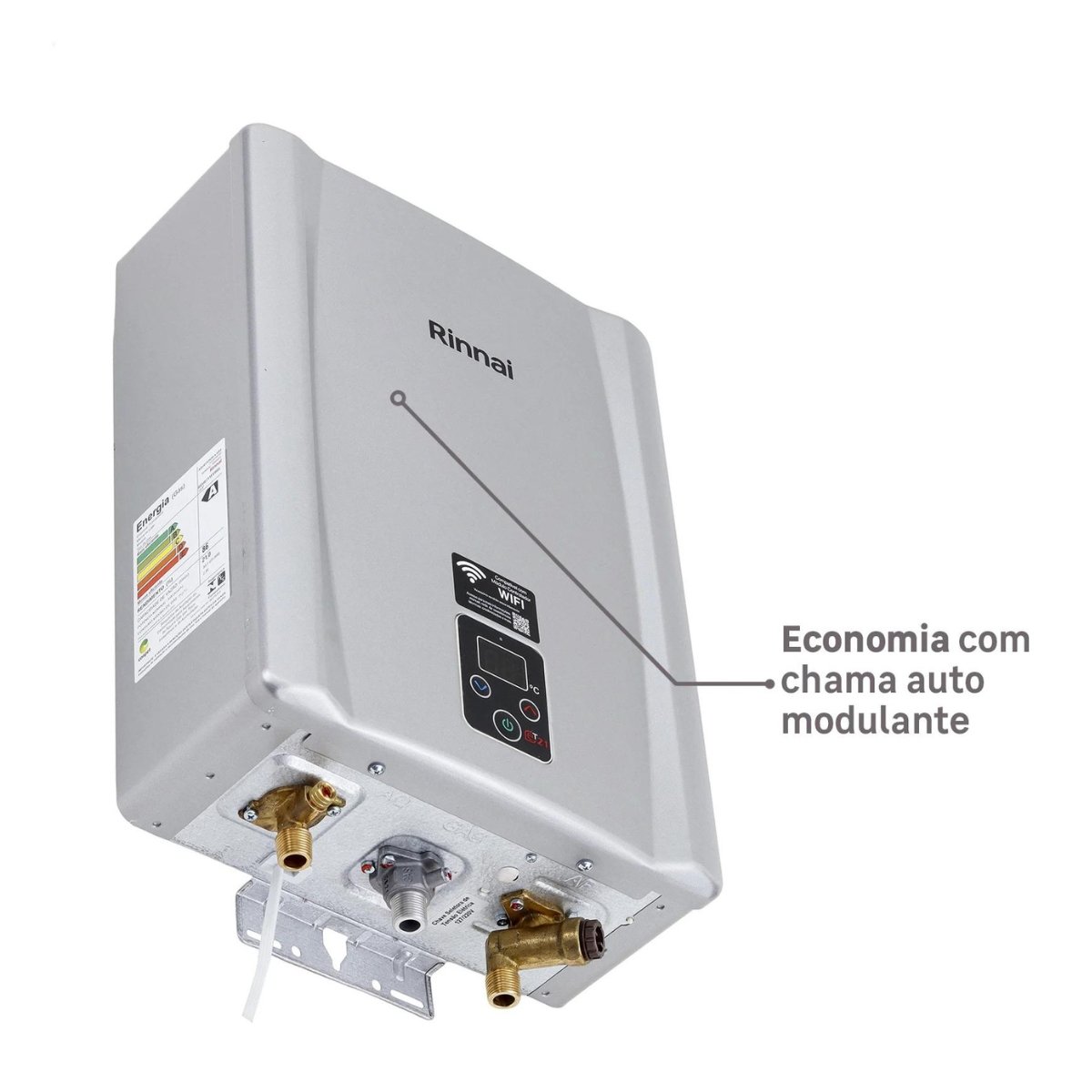 Aquecedor A Gás Rinnai 21 Litros + Kit Completo PRATA GÁS:GLP ...