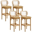 Ver imagem 1 de Kit 04 Banquetas Altas para Cozinha Bancada Sala Tela Betta Fixa L02 Bouclê Mostarda - Lyam