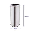 Ver imagem 2 de Lixeira Inox 50 Litros Com Aro Cesto De Lixo Banheiro Cozinha