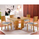 Ver imagem 2 de Conjunto Sala de Jantar 4 Lugares Vitoria e Madeira Maciça Amendoa Móveis Mix