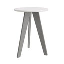 Ver imagem 1 de Mesa de Canto Prince Branco Fosco com Pés Cinza - Reller Móveis