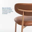 Ver imagem 6 de Kit 8 Cadeiras Metálicas Estofadas Ema CabeCasa MadeiraOriginals Marrom Caramelo/Carvalho