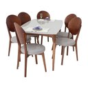 Ver imagem 5 de Mesa de Jantar Leiri com Vidro - 0076 Mmj-nc Nc-pinhão/vidro Branco 1,60m