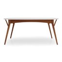 Ver imagem 2 de Mesa de Jantar Leiri com Vidro - 0076 Mmj-nc Nc-pinhão/vidro Branco 1,60m
