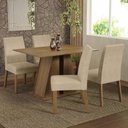 Ver imagem 1 de Conjunto Sala de Jantar Mesa Tampo de Madeira 4 Cadeiras Rustic/imperial Agnes Madesa