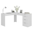 Ver mais imagens de Escrivaninha em L com Mesa Escritório 5 Gavetas 152cm Branco