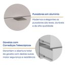 Ver imagem 7 de Escrivaninha em L com Mesa Escritório 5 Gavetas 152cm Branco