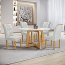 Ver imagem 1 de Conjunto Mesa Arizona 120cm com 4 Cadeiras Arizona Tampo Redondo Plus com Vidro
