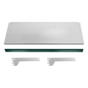 Ver imagem 3 de Bandeja Prateleira Com Reforço 30x91 para Gôndolas New Plus com Porta Etiqueta Verde - SA Gô