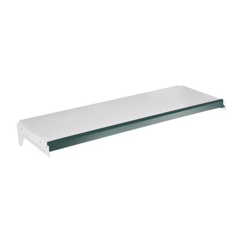 Bandeja Prateleira Com Reforço 30x91 para Gôndolas New Plus com Porta Etiqueta Verde - SA Gô