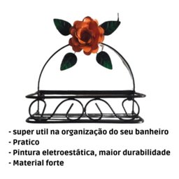 Porta Shampoo Rústico em Ferro Várias Cores:laranja - 4