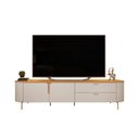 Ver imagem 2 de Rack Bancada para Tv até 75 Pol Celine 100% Mdf com Pés 241x57cm Off White-off White - Dj Móveis