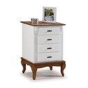 Ver imagem 1 de Mesa de Cabeceira Retrô 4 Gavetas Pés Luiz Xv 60404 Linz Móveis
