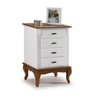 Mesa de Cabeceira 4 Gavetas Pés Luiz Xv 60404 Linz Móveis - Laca Branca/imbuia Glazer - 1