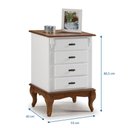 Ver imagem 4 de Mesa de Cabeceira Retrô 4 Gavetas Pés Luiz Xv 60404 Linz Móveis