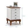 Mesa de Cabeceira 4 Gavetas Pés Luiz Xv 60404 Linz Móveis - Laca Branca/imbuia Glazer - 4
