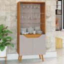 Ver imagem 1 de Cristaleira Plena 4 Portas Cinamomo/Off White - Jcm Móveis