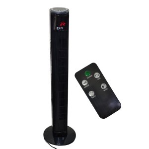 Ventilador Torre Grande 70W Giratorio Oscila Silencioso 3 Velocidades Ajustaveis Controle Visor Led 