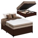 Ver imagem 1 de Cama Box com Baú Casal Bioclassic Molas Ensacadas Marrom Royal Sleep