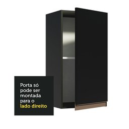 Armário de Cozinha Aéreo 35 cm 1 Porta Preto Reims Madesa - 6
