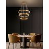 Lustre Pendente Moderno Dourado 3 Anéis em Led 3000k Tm - 3
