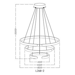 Lustre Pendente Moderno Dourado 3 Anéis em Led 3000k Tm - 2