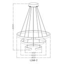 Ver imagem 2 de Lustre Pendente Moderno Dourado 3 Anéis em Led 3000k Tm