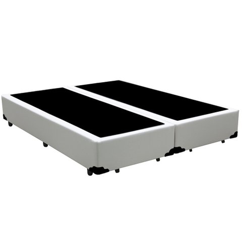 Base Box Blindado King Bipartido HomeQueen Corino Branco 40x193x203