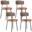 Ver imagem 1 de Kit 04 Cadeiras Decorativas Estofada Para Sala Jantar Barcelona L02 Couríssimo Marrom Camel - Lyam L