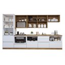 Ver imagem 5 de Cozinha Completa Modulada 7 Peças 9 Portas 7 Gavetas com Rodapé Norten Branco/Nature