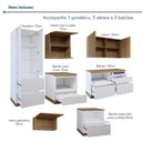 Ver imagem 6 de Cozinha Completa Modulada 7 Peças 9 Portas 7 Gavetas com Rodapé Norten Branco/Nature
