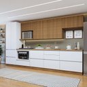 Ver imagem 1 de Cozinha Completa Modulada 7 Peças 9 Portas 7 Gavetas com Rodapé Norten Branco/Nature