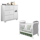 Ver imagem 1 de Berço Americano Danny e Cômoda Infantil Ane Branco Brilho – Phoenix Baby