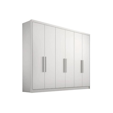 Guarda Roupa Casal 6 Portas e 8 Gavetas Rizon Plus Branco - Novo Horizonte