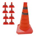 Ver imagem 4 de Cone Retratil Flexivel Kit 8 Uni Estrada Dobravel Sinalizaçao Alerta Obra Rodovia Segurança Emergenc