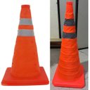 Ver imagem 5 de Cone Retratil Flexivel Kit 8 Uni Estrada Dobravel Sinalizaçao Alerta Obra Rodovia Segurança Emergenc