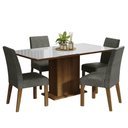 Ver imagem 2 de Conjunto Sala de Jantar Mesa Tampo de Vidro 4 Cadeiras Avril Madesa