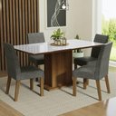 Ver imagem 1 de Conjunto Sala de Jantar Mesa Tampo de Vidro 4 Cadeiras Avril Madesa