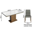 Ver imagem 3 de Conjunto Sala de Jantar Mesa Tampo de Vidro 4 Cadeiras Avril Madesa