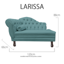 Ver imagem 5 de Recamier Sofá Direito Larissa 120cm Sala Veludo Azul Turquesa - Incasa Decor