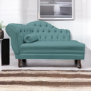 Ver imagem 2 de Recamier Sofá Direito Larissa 120cm Sala Veludo Azul Turquesa - Incasa Decor